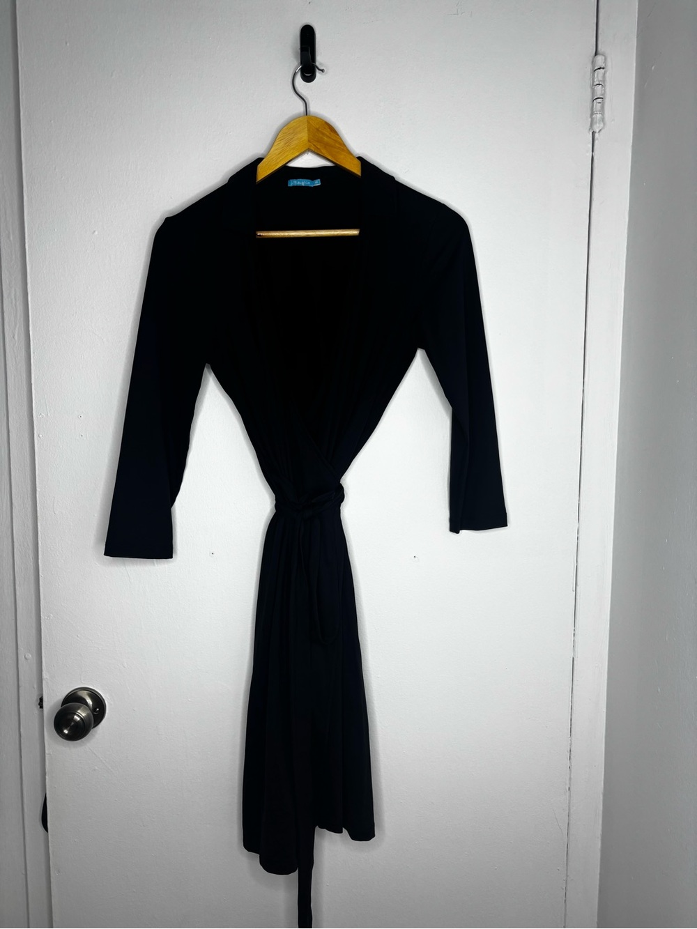 J. McLaughlin Black Long-Sleeve Wrap Dress